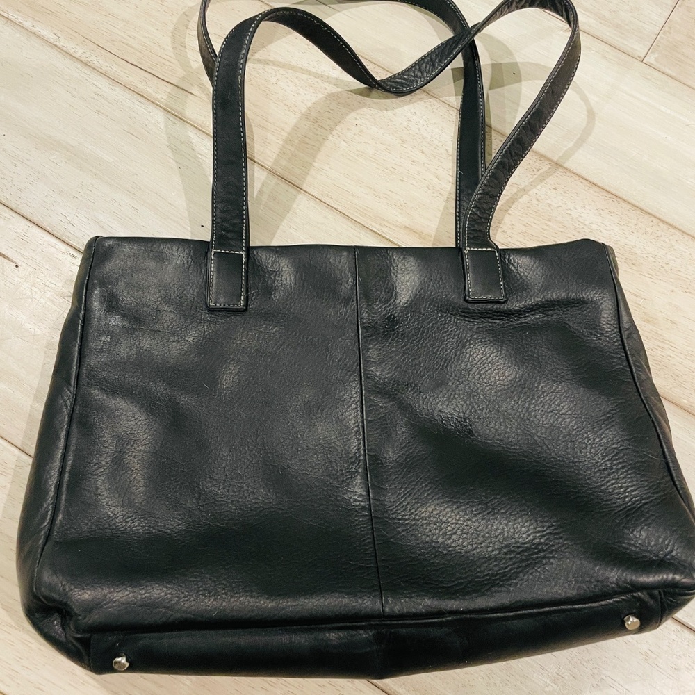 Vintage black Perlina New York tote bag/shoulder bag. - Picture 2 of 4